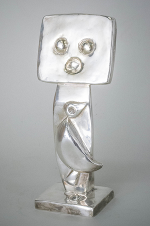 Max Ernst (German, 1891-1976), 'Homme,' silver cast sculpture, conceived in 1960, cast by 1970. Price realized: $60,000. Capo Auction Fine Art and Antiques image.